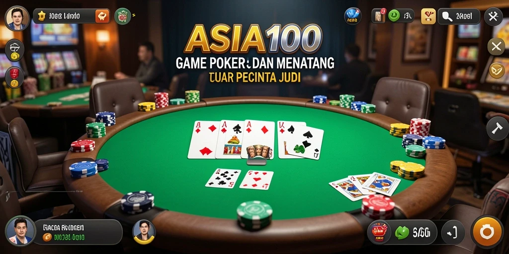 Tampilan gameplay poker yang mendebarkan dan seru.
