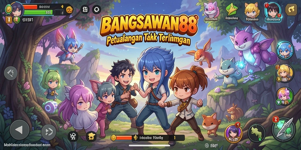 Tampilan gameplay BANGSAWAN88 yang menampilkan pertarungan karakter Anime.