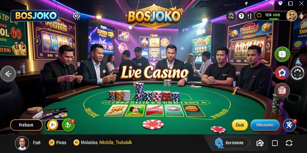 Tampilan gameplay Live Casino yang menarik di BOSJOKO.