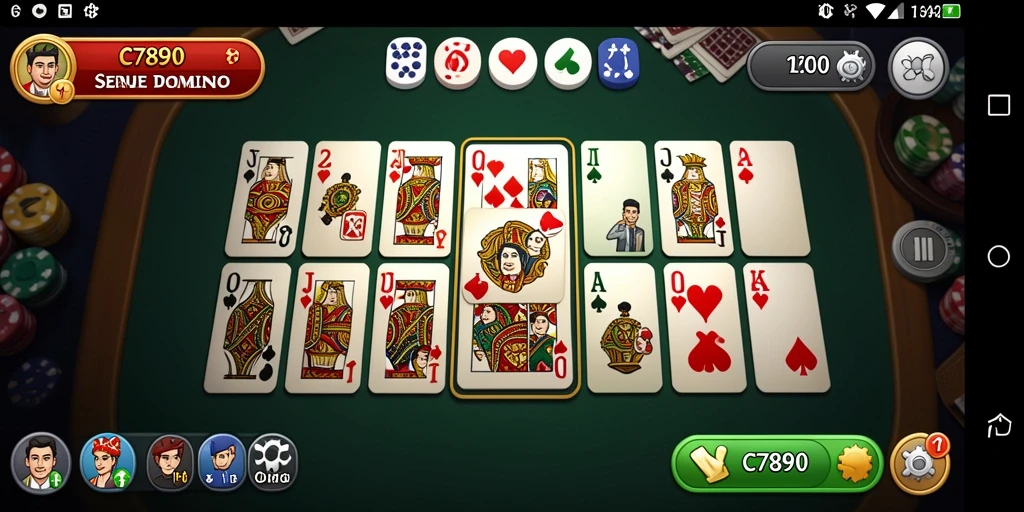 Screenshot utama C7890 menampilkan gameplay Domino yang seru dan interaktif.