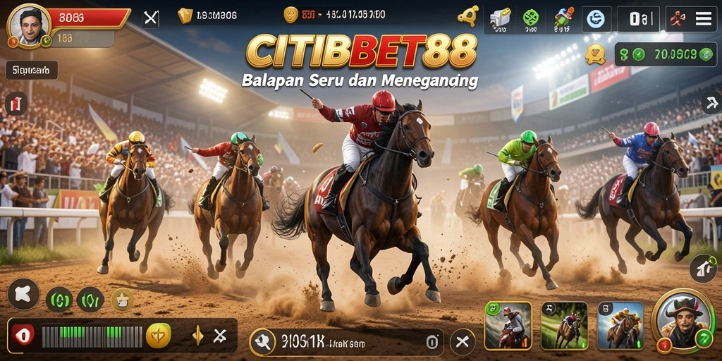Gameplay CITIBET88 menampilkan balapan yang seru dan mendebarkan.