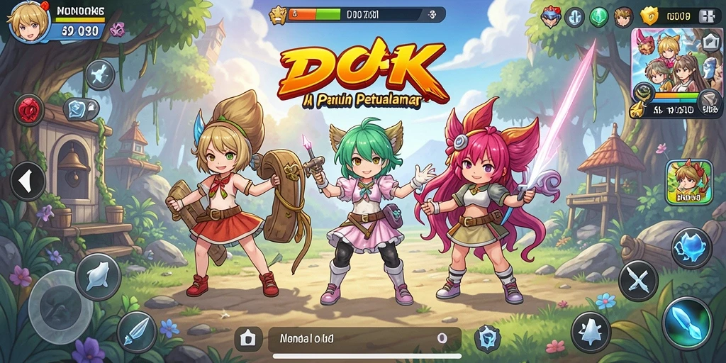 Gameplay DKK yang menampilkan pertarungan karakter anime yang dinamis.