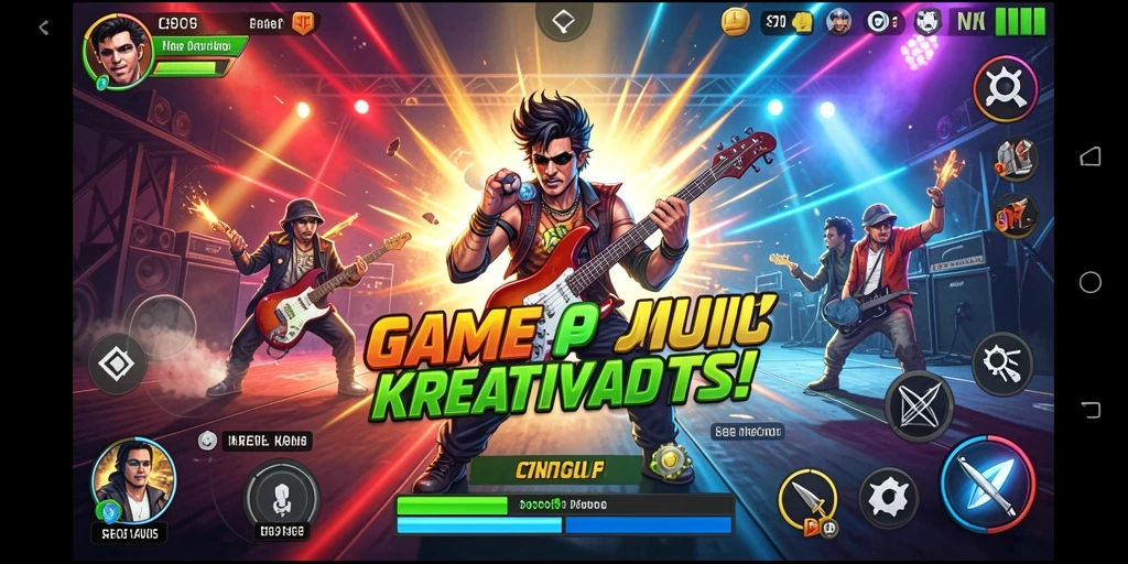 Tampilan gameplay F7F7 yang menarik dengan berbagai efek musik.