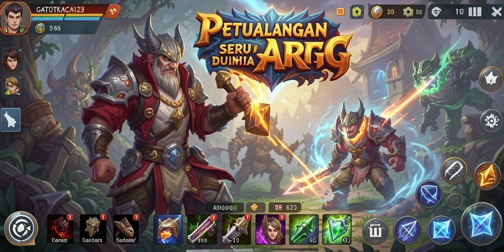 Tampilan gameplay menegangkan dalam dunia ARPG GATOTKACA123.