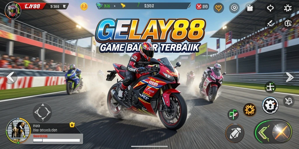 Tampilan menarik dari gameplay balap motor yang seru.