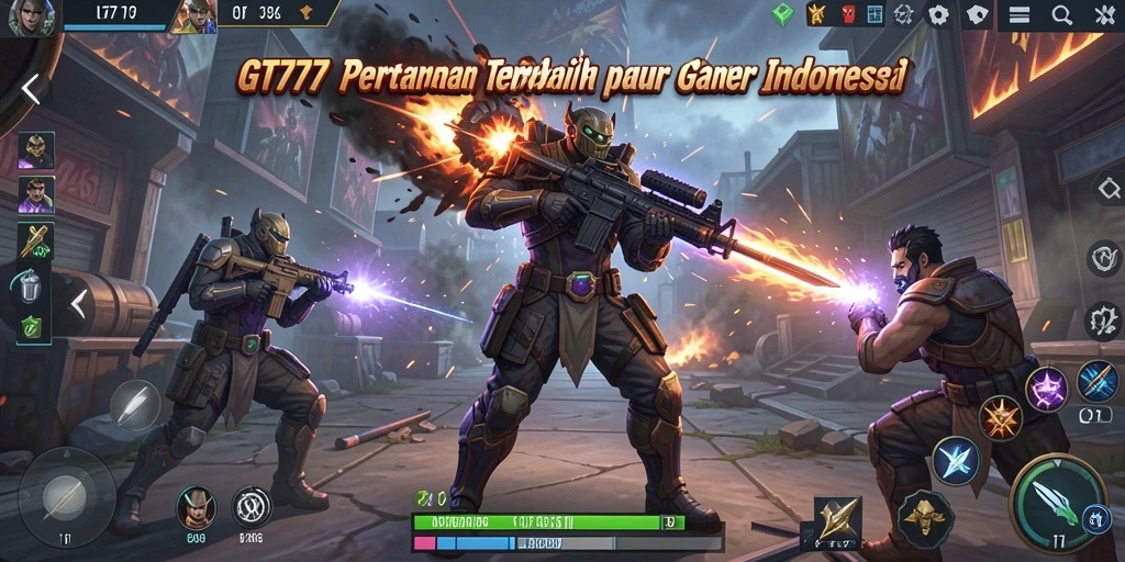 Tangkapan layar gameplay GT777 yang menunjukkan aksi pertarungan mendebarkan.