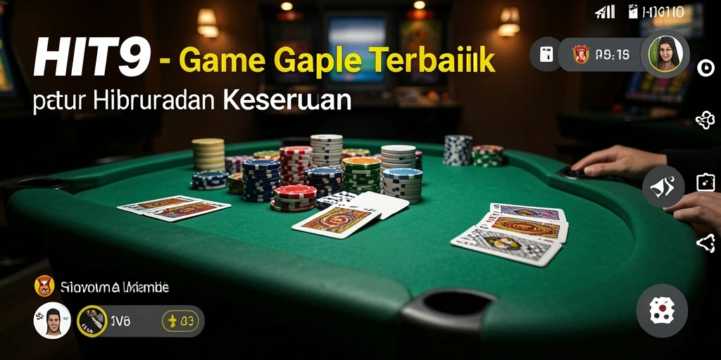 Screenshot gameplay HIT9 yang menampilkan suasana permainan Gaple yang seru.