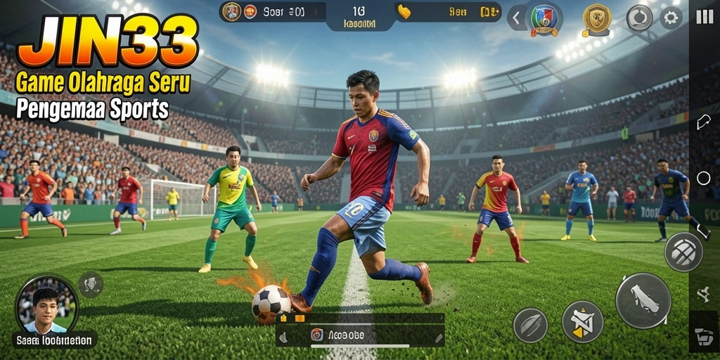 Tampilan gameplay JIN33 yang menampilkan aksi seru dalam olahraga.