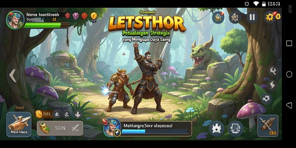Tangkapan layar gameplay LETSTHOR yang menunjukkan pertempuran strategis yang mendebarkan.
