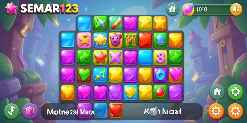 Screenshot SEMAR123 menampilkan gameplay Match-3 yang menyenangkan.