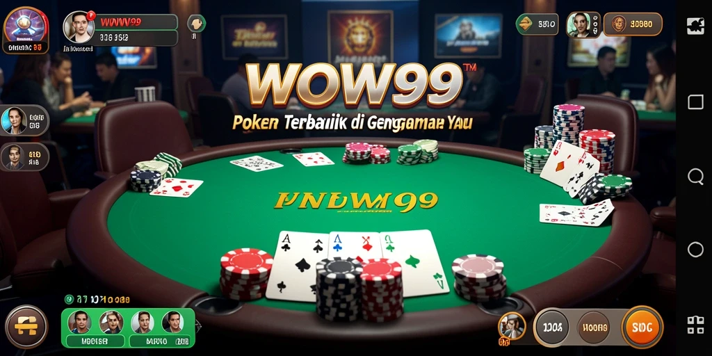 Screenshot menunjukkan pemain asyik bermain poker di WOW99.